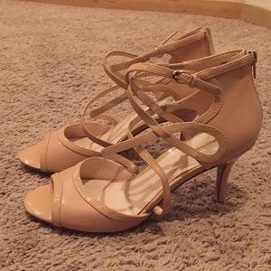 Nine West strappy nude heels